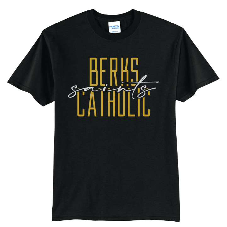 Berks Catholic Saints Stacked Script T-Shirt | School Spirit Tee