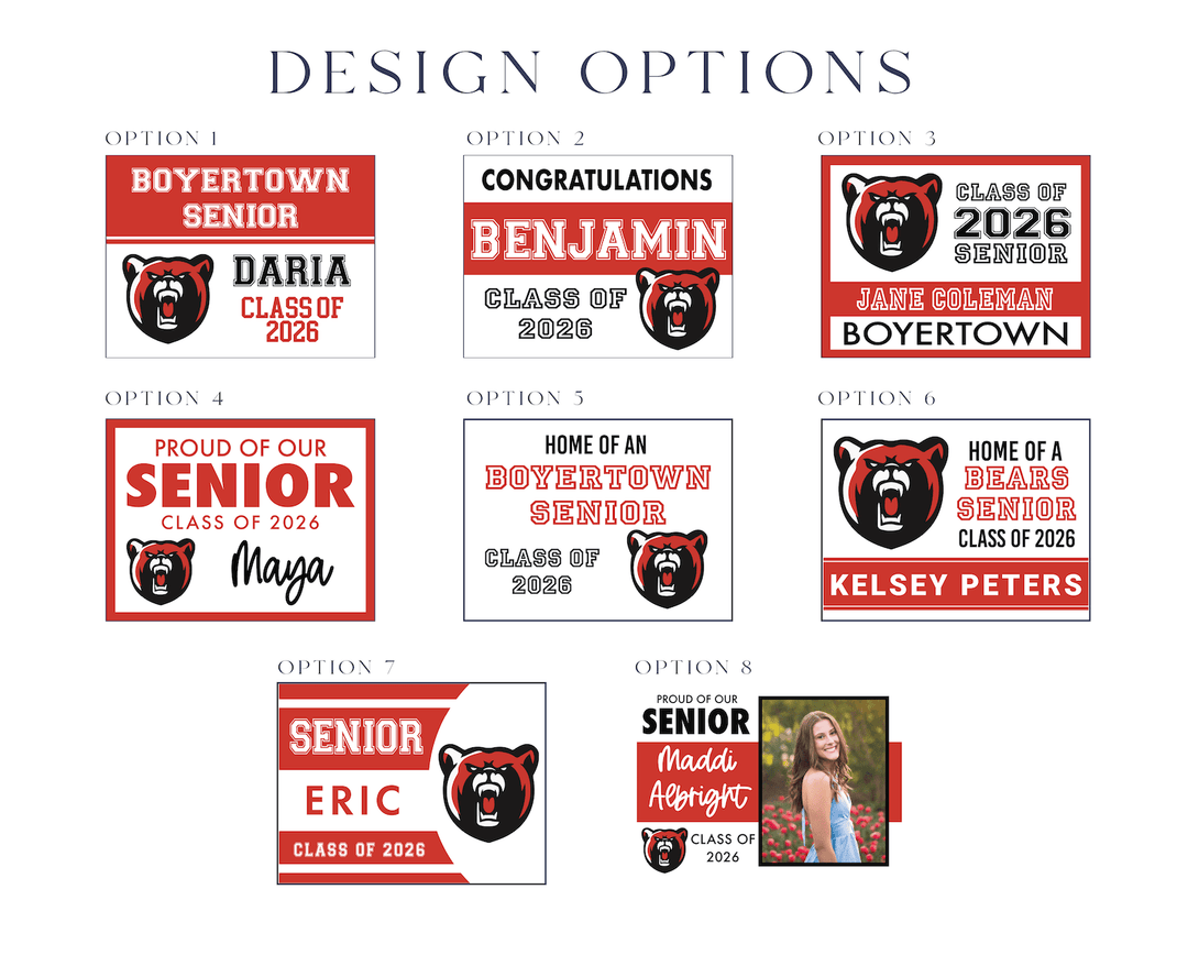 Class of 2026 Boyertown Senior Yard Signs