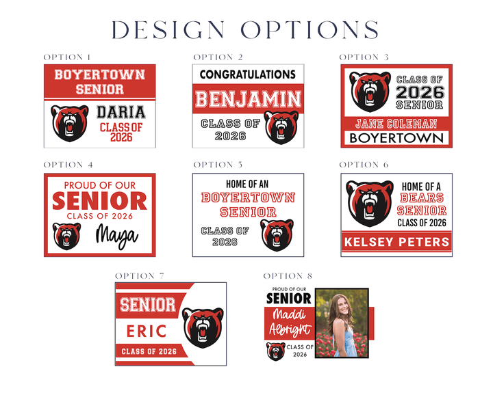 Class of 2026 Boyertown Senior Yard Signs