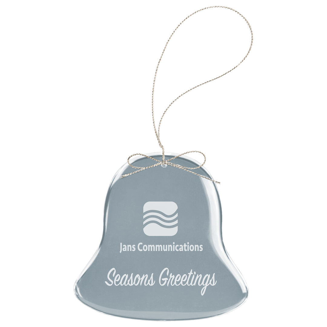 Engraved Crystal Ornament with Logo or Name in Bell