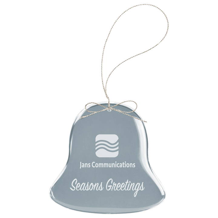Engraved Crystal Ornament with Logo or Name in Bell