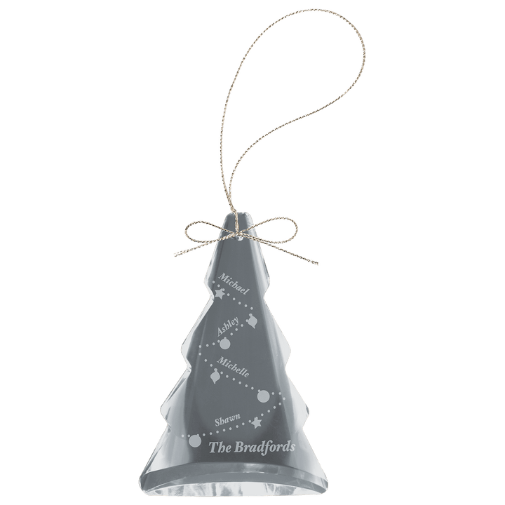 Engraved Crystal Ornament with Logo or Name in Tree