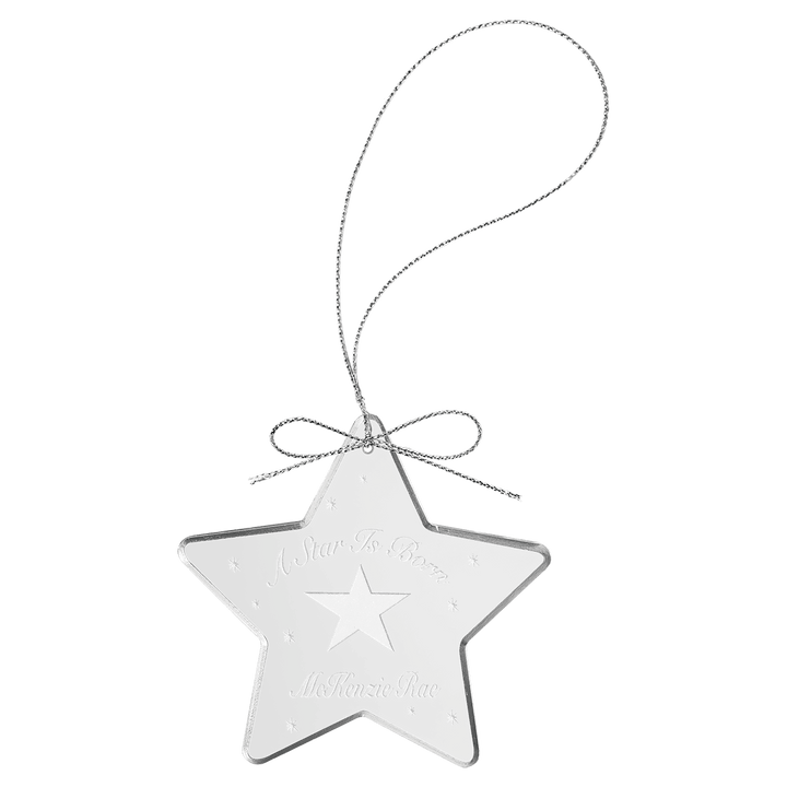 Engraved Crystal Ornament with Logo or Name in Star