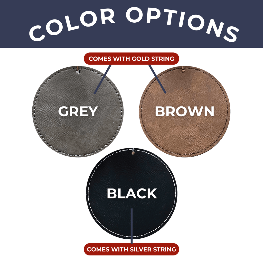 Custom Corporate Leather Ornament – Circle Laser Engraved Logo Gift