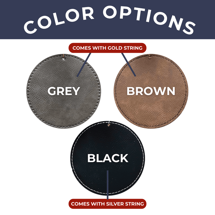 Custom Corporate Leather Ornament – Circle Laser Engraved Logo Gift