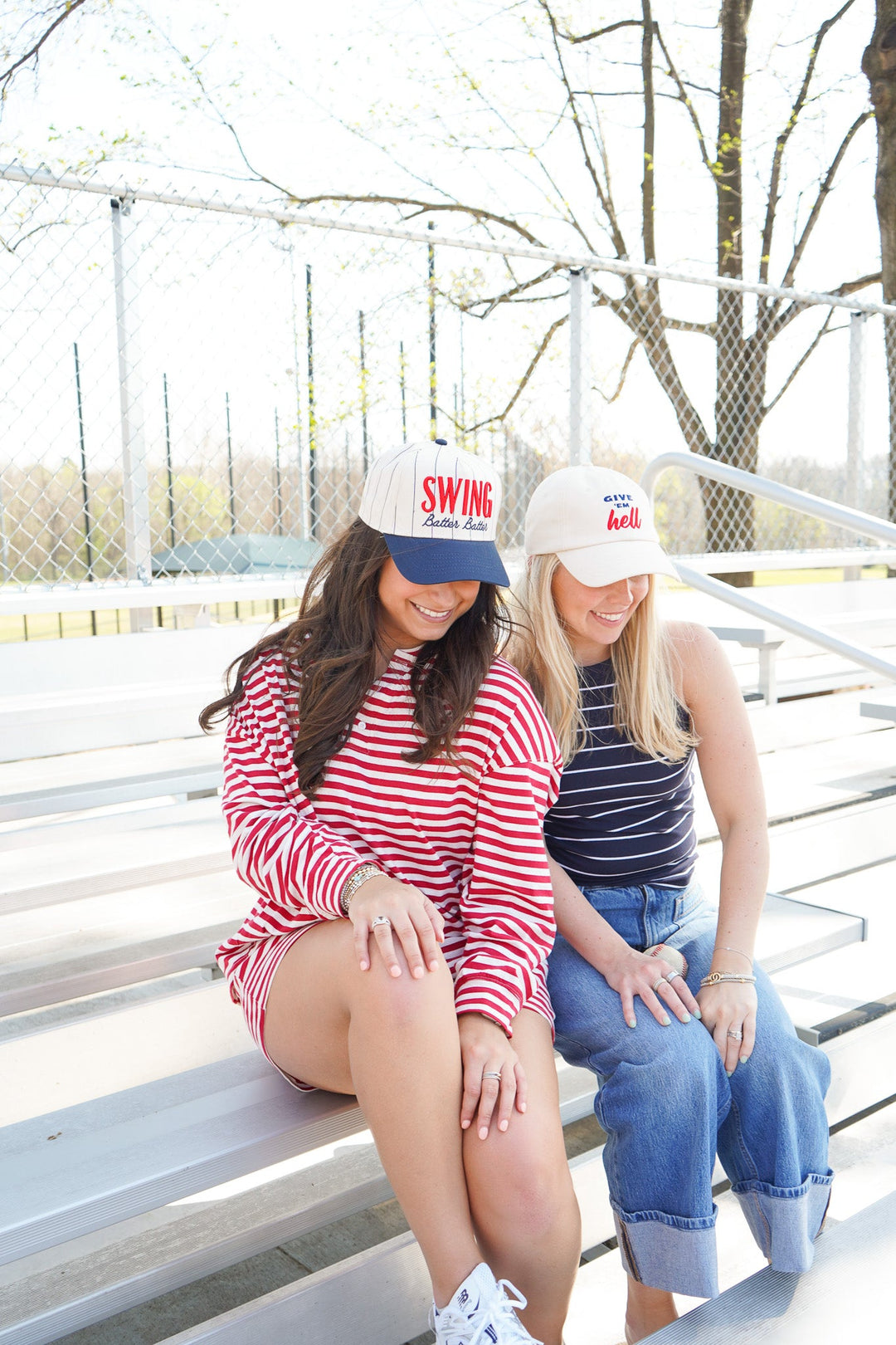 Swing Batter Batter - Navy Pinstripe Trucker Hat