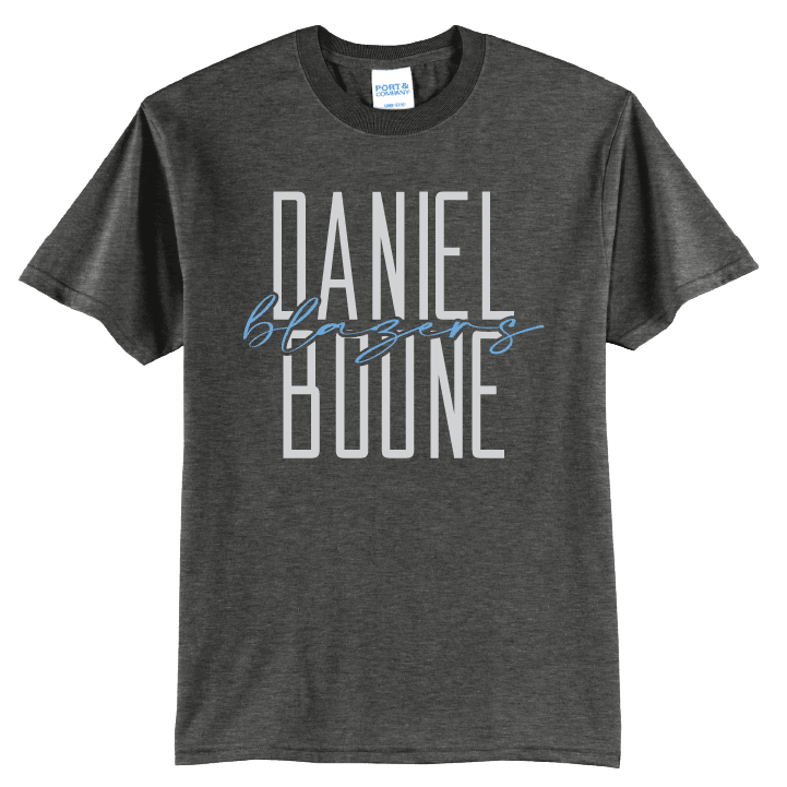 Daniel Boone Blazers Tee | Modern Stacked Type School Spirit Shirt