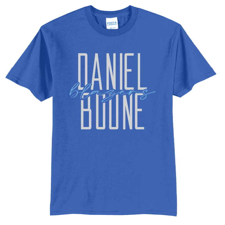 Daniel Boone Blazers Tee | Modern Stacked Type School Spirit Shirt