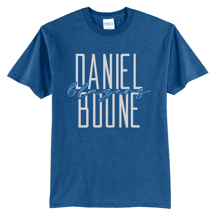 Daniel Boone Blazers Tee | Modern Stacked Type School Spirit Shirt