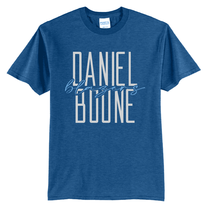 Daniel Boone Blazers Tee | Modern Stacked Type School Spirit Shirt