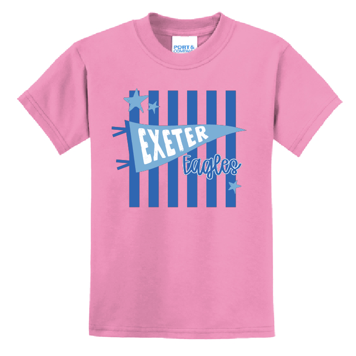 Exeter Eagles Pennant Stripes Youth T-Shirt | Retro Stars Spirit Tee