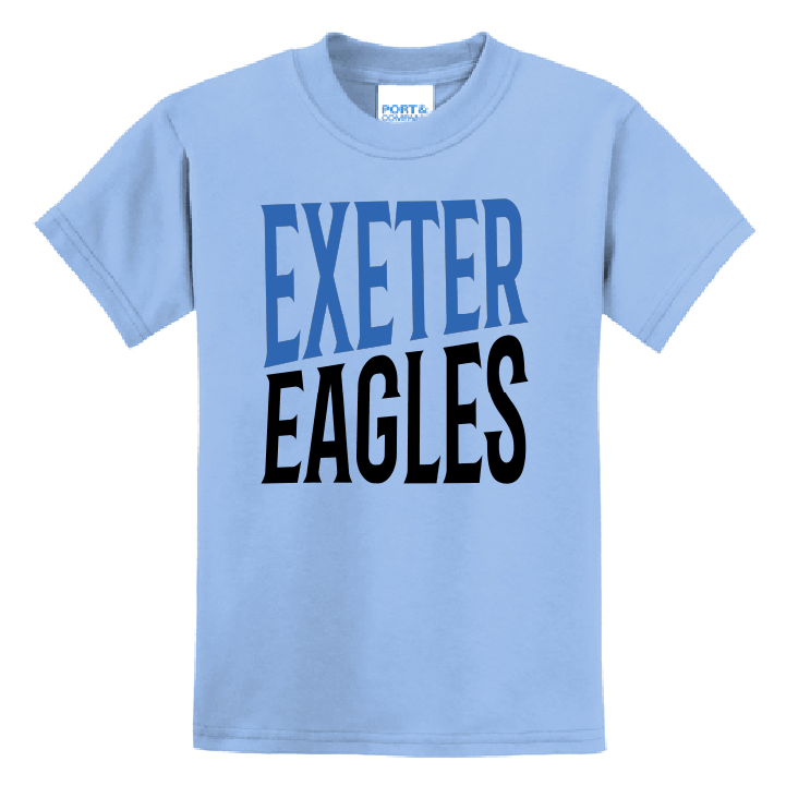 Exeter Eagles Bold Block Youth T-Shirt | Two-Tone Spirit Tee
