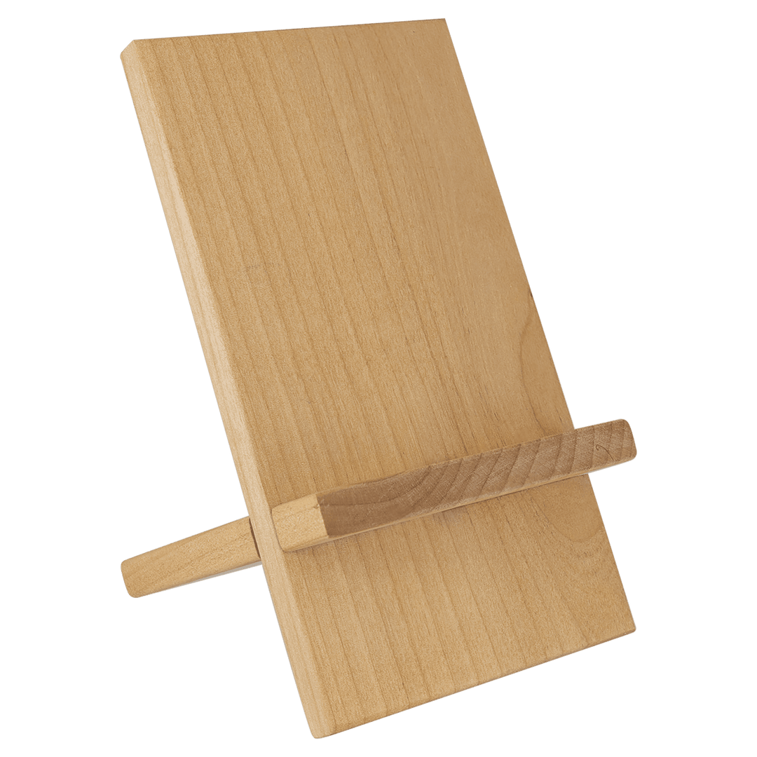 Red alder phone stand assembled