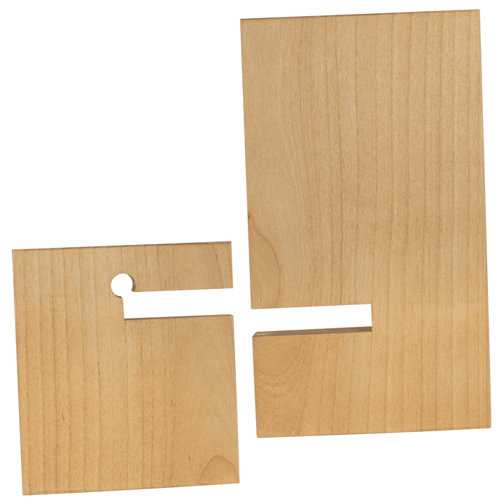 The two pieces of the stand taken apart