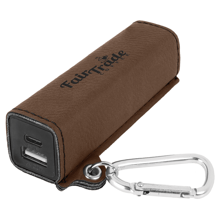 Leatherette 2200 mAh power bank in Dark Brown