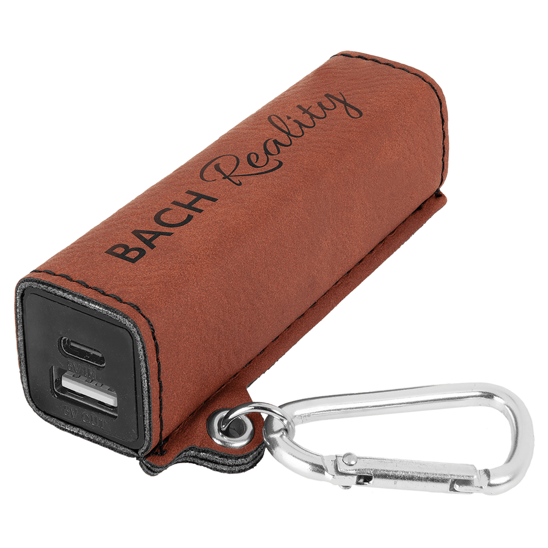 Leatherette 2200 mAh power bank in Rawhide