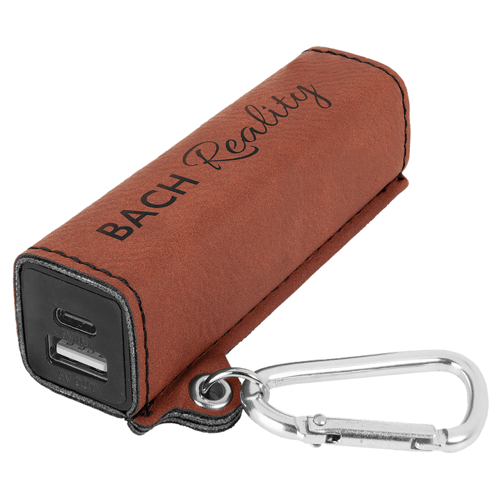 Leatherette 2200 mAh power bank in Rawhide