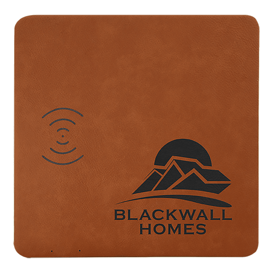 8x8 leatherette wireless charging mat in Rawhide