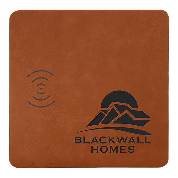 8x8 leatherette wireless charging mat in Rawhide