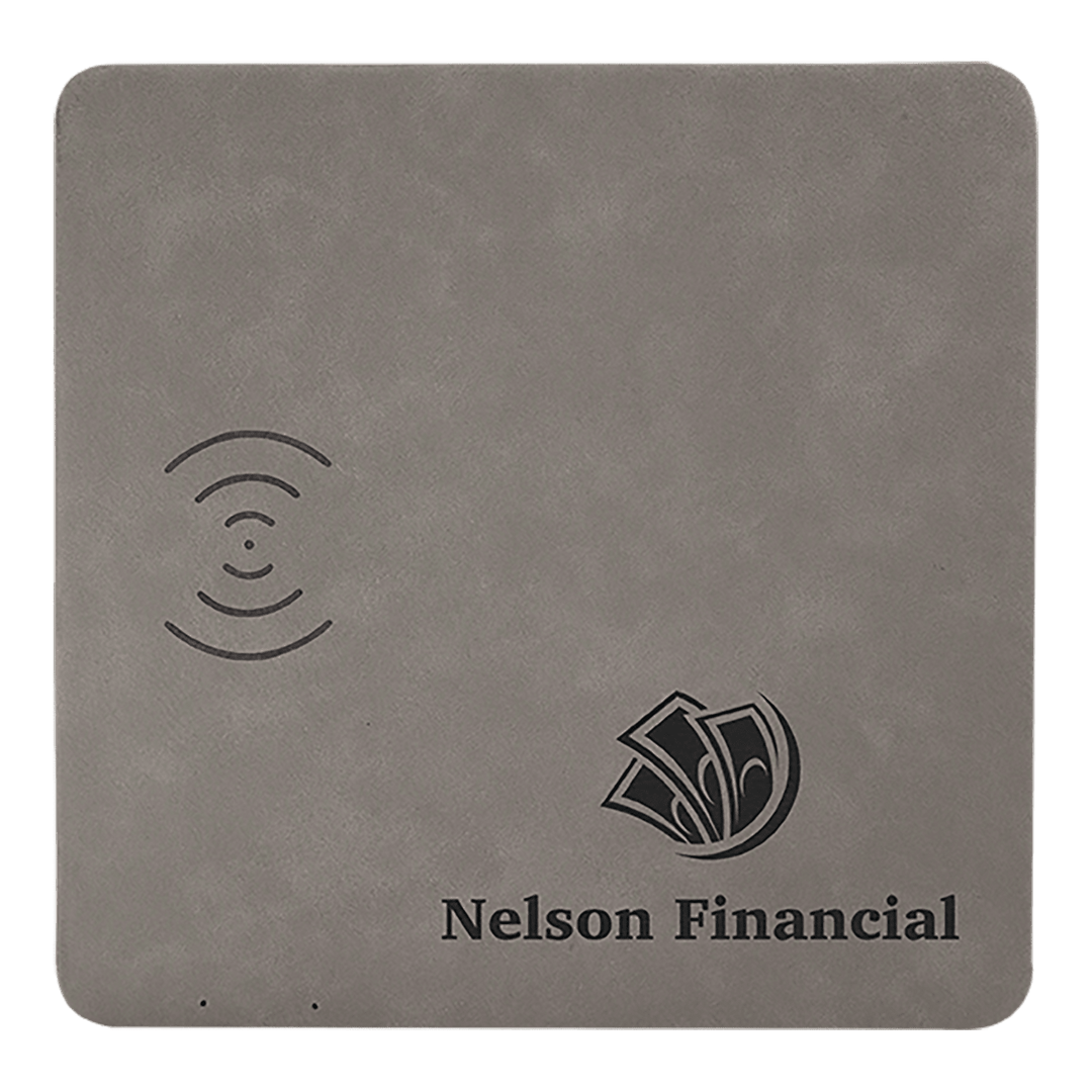 8x8 leatherette wireless charging mat in Gray