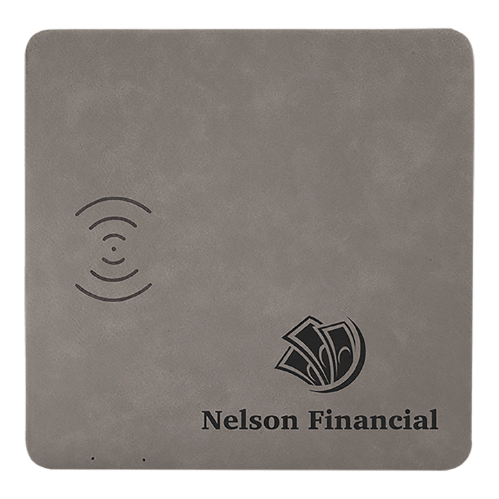 8x8 leatherette wireless charging mat in Gray