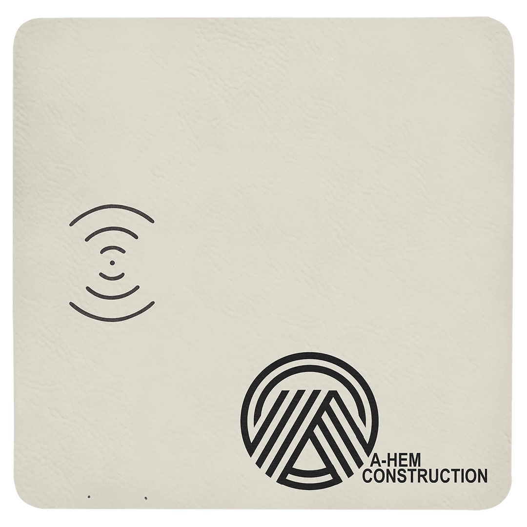8x8 leatherette wireless charging mat in White