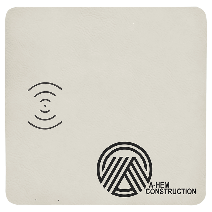 8x8 leatherette wireless charging mat in White