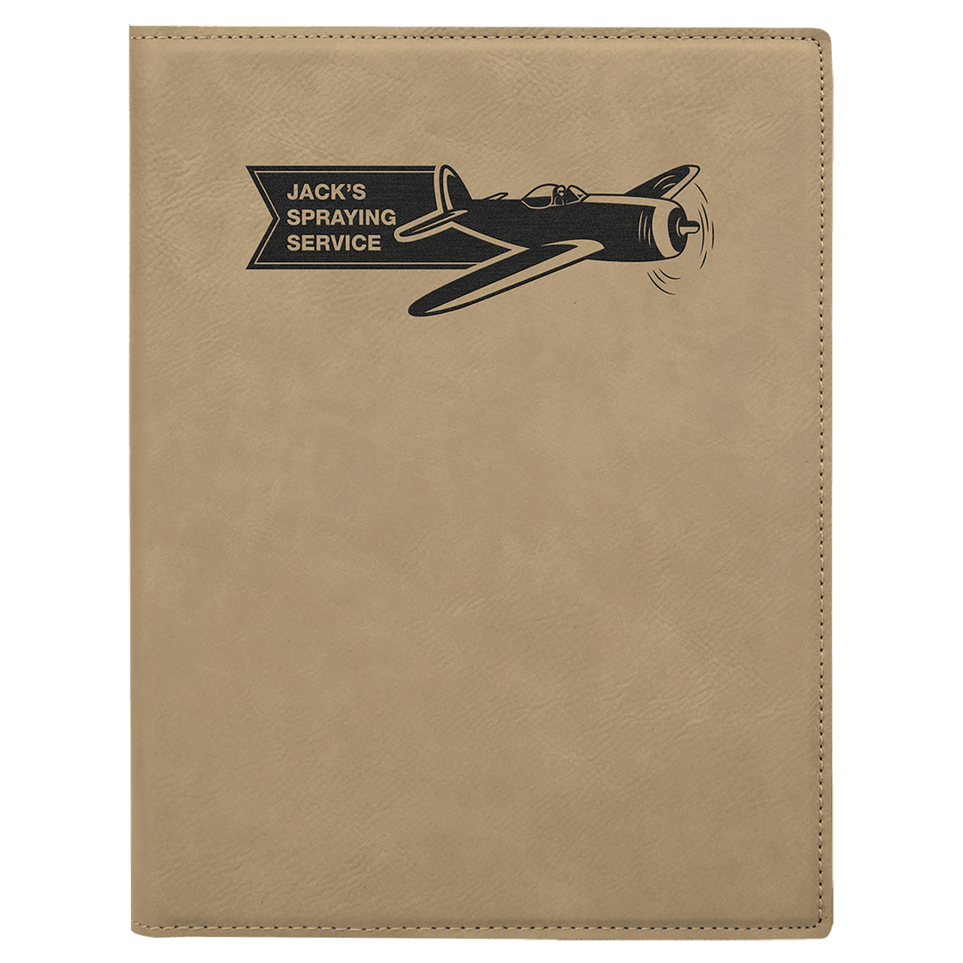 Light Brown 7" x 9" Laserable Leatherette Small Portfolio with Notepad