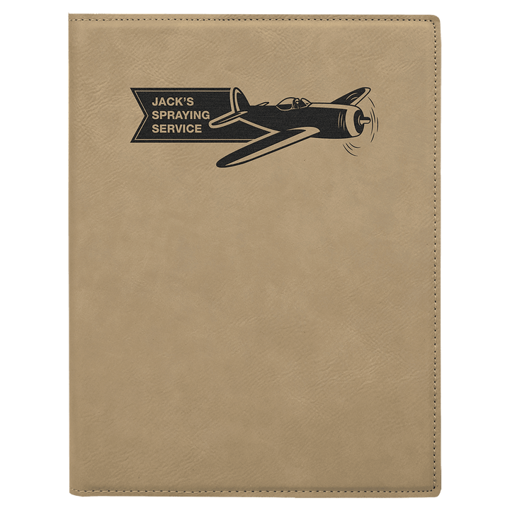 Light Brown 7" x 9" Laserable Leatherette Small Portfolio with Notepad