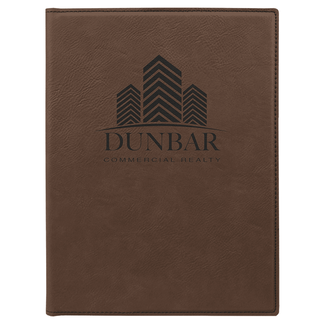 Dark Brown 7" x 9" Laserable Leatherette Small Portfolio with Notepad