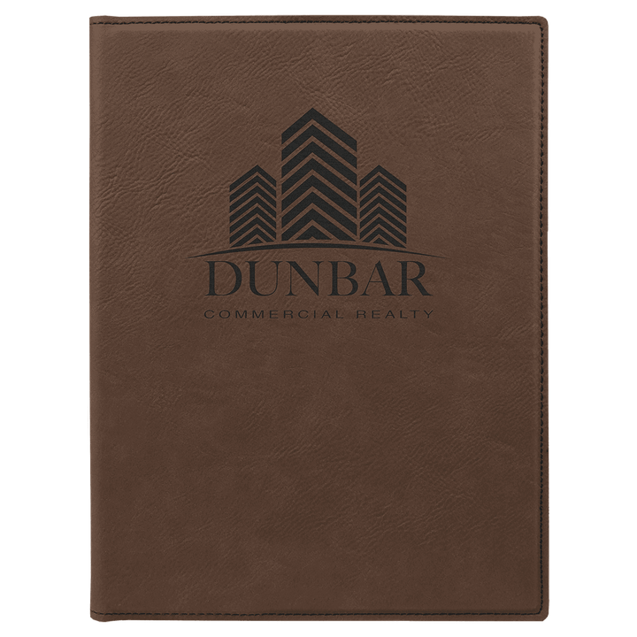 Dark Brown 7" x 9" Laserable Leatherette Small Portfolio with Notepad