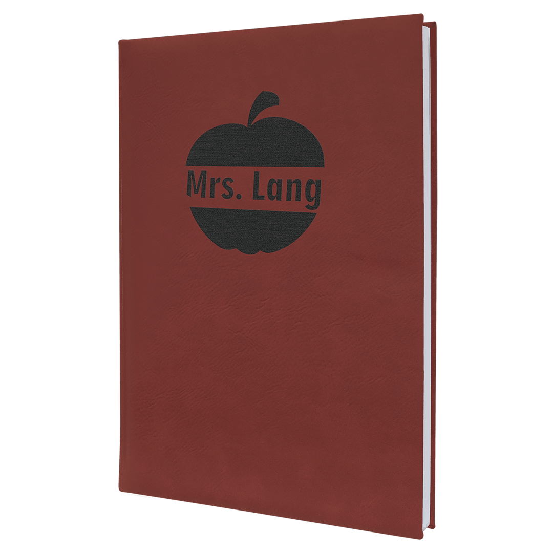 7" x 9 3/4" Rose Laserable Leatherette Journal with Lined Notepad
