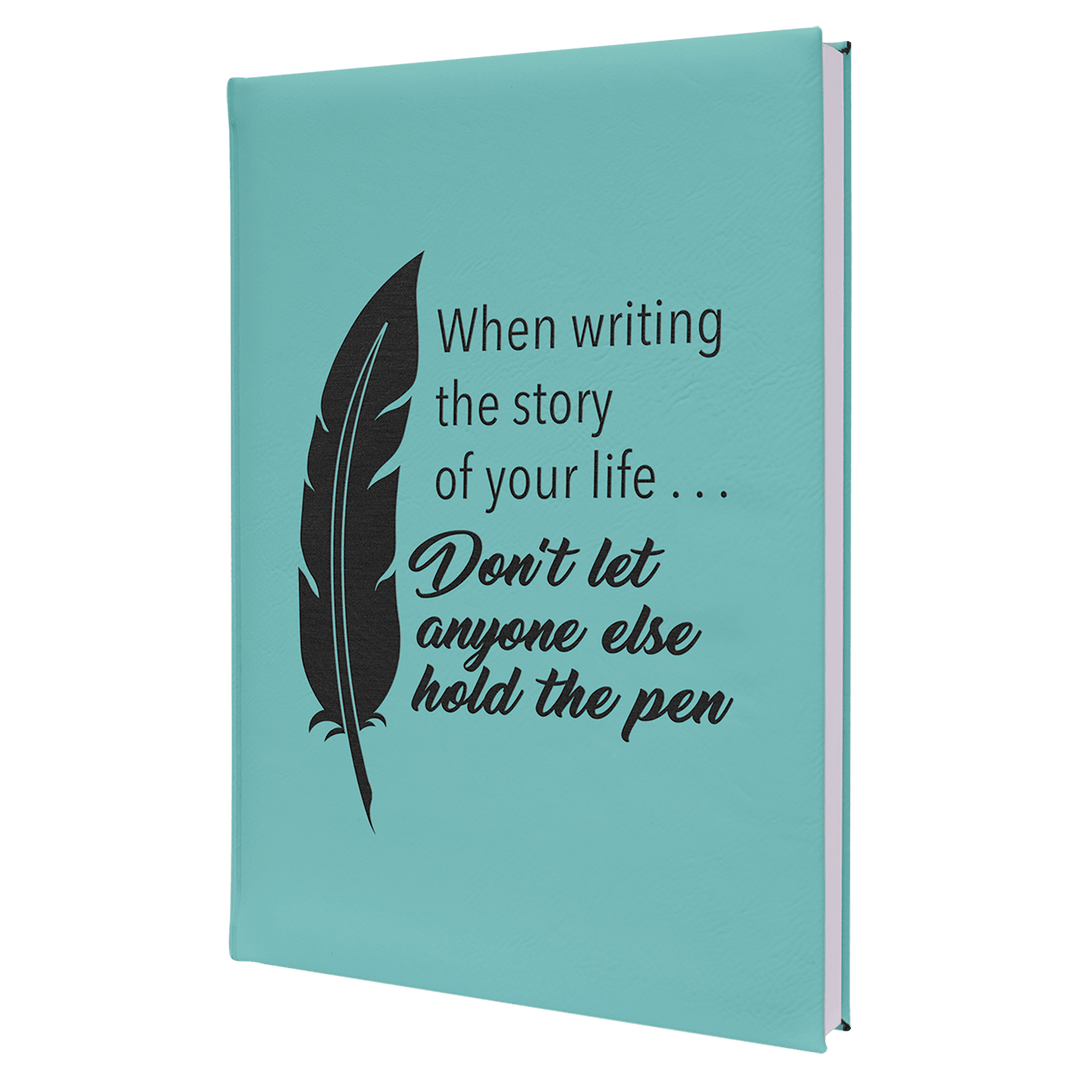 Teal 7" x 9 3/4" Laserable Leatherette Journal with Lined Notepad