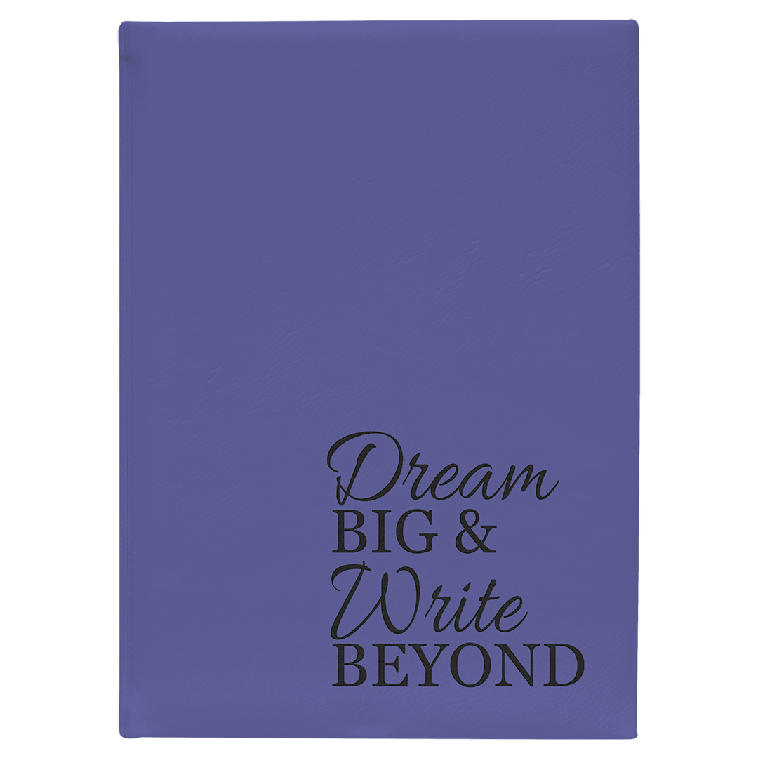 Purple 7" x 9 3/4" Laserable Leatherette Journal with Lined Notepad
