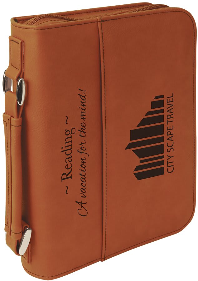 Personalized Leatherette Bible Cover in 6 3/4" x 9 1/4" / Rawhide