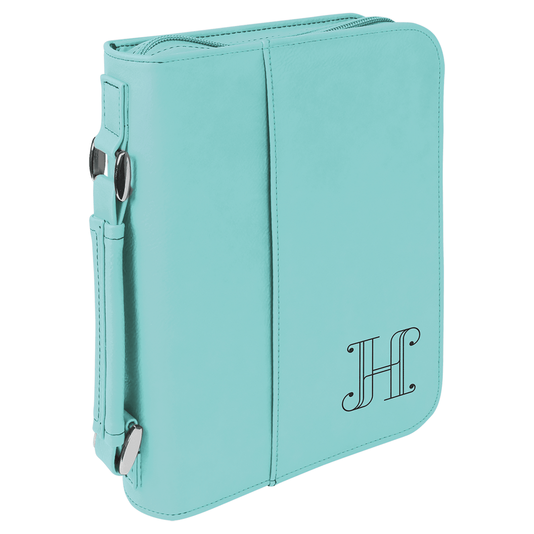 Personalized Leatherette Bible Cover in 6 3/4" x 9 1/4" / Teal