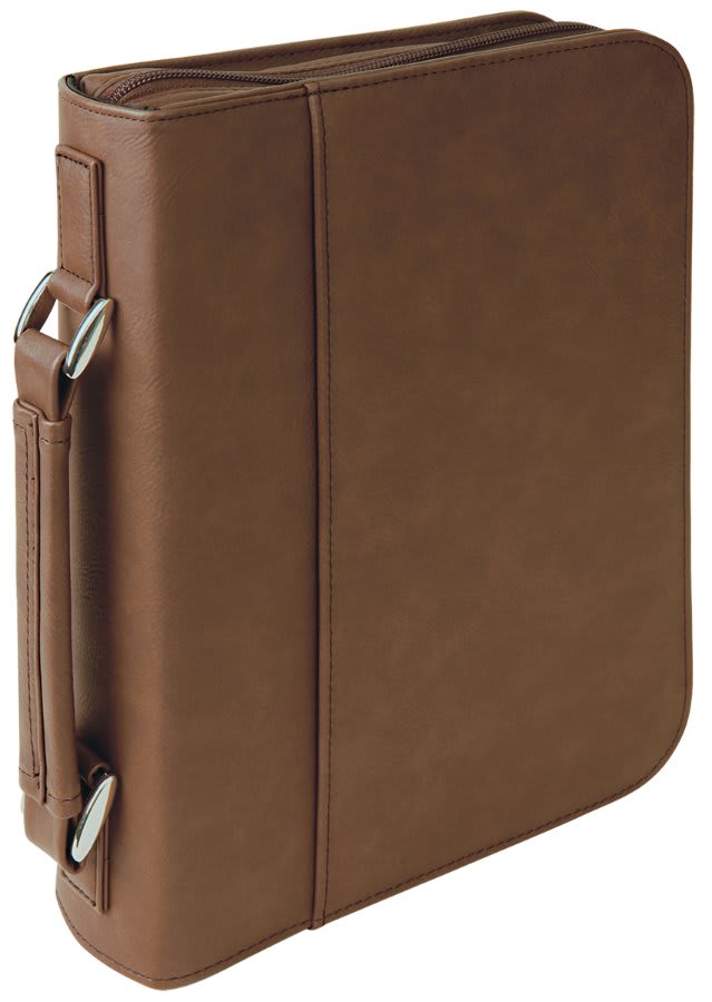 Personalized Leatherette Bible Cover in 7 1/2" x 10 3/4" / Dark Brown