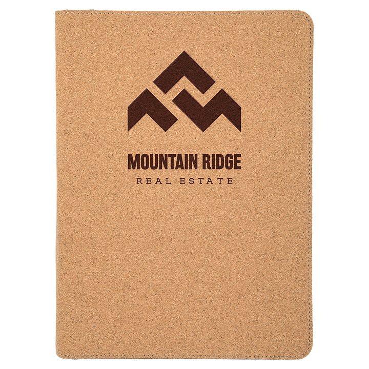 9 1/2" x 12" Cork with Zipper Portfolio with Notepad