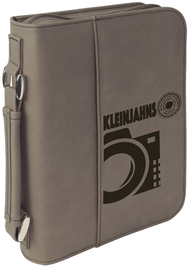 Personalized Leatherette Bible Cover in 6 3/4" x 9 1/4" / Gray