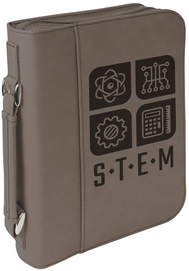 Personalized Leatherette Bible Cover in 7 1/2" x 10 3/4" / Gray