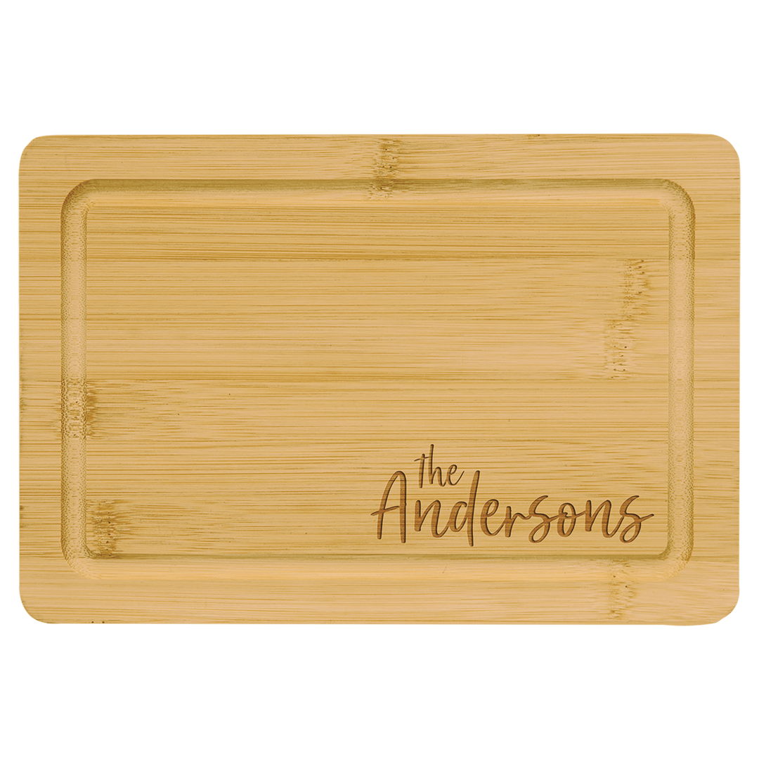 9" x 6" Bamboo Cutting Board with Drip Ring