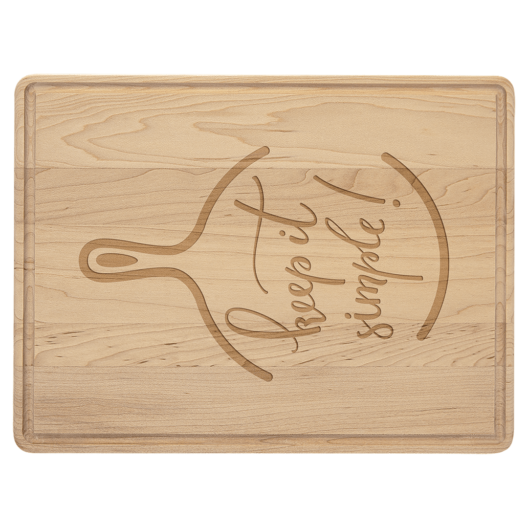 11 1/2" x 8 3/4" Maple Cutting Board with Drip Ring