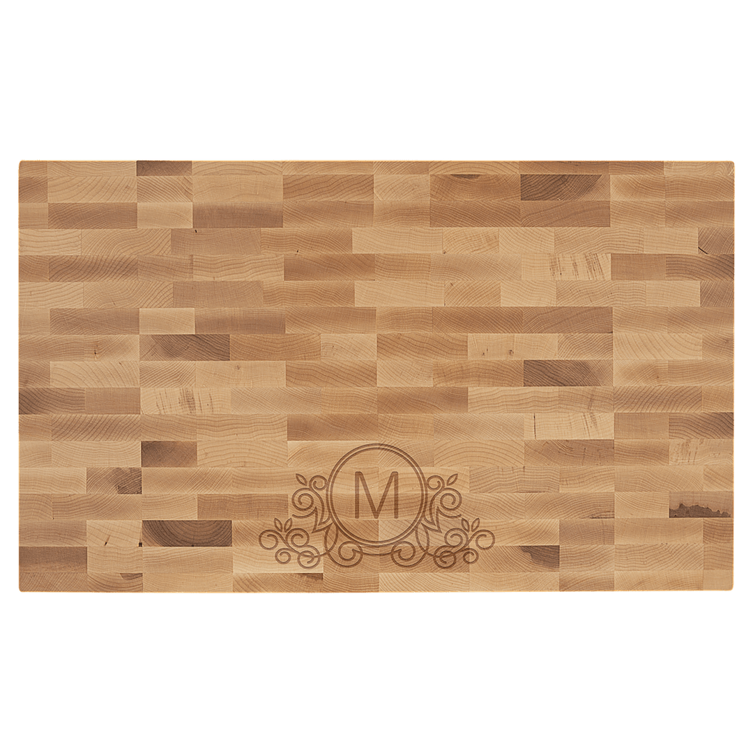 22" x 13" maple butcher block cutting board