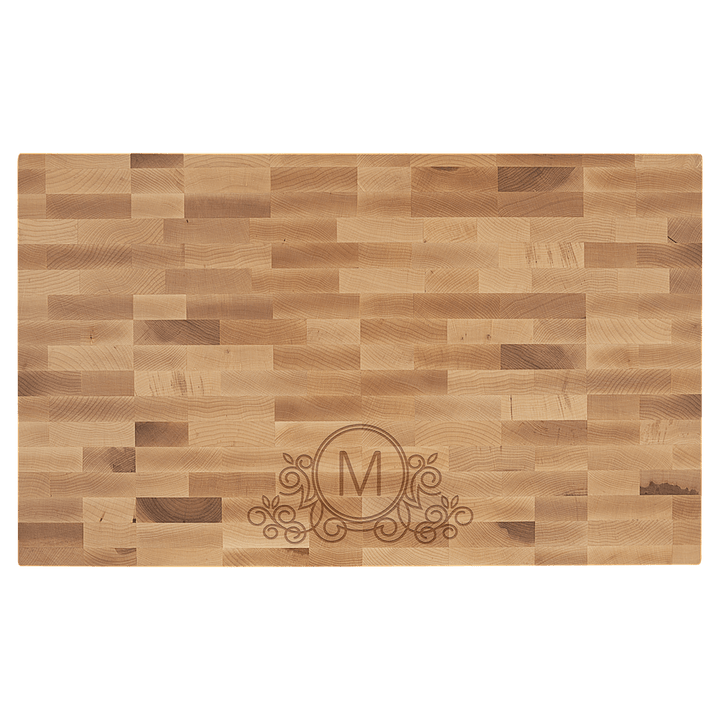 22" x 13" maple butcher block cutting board
