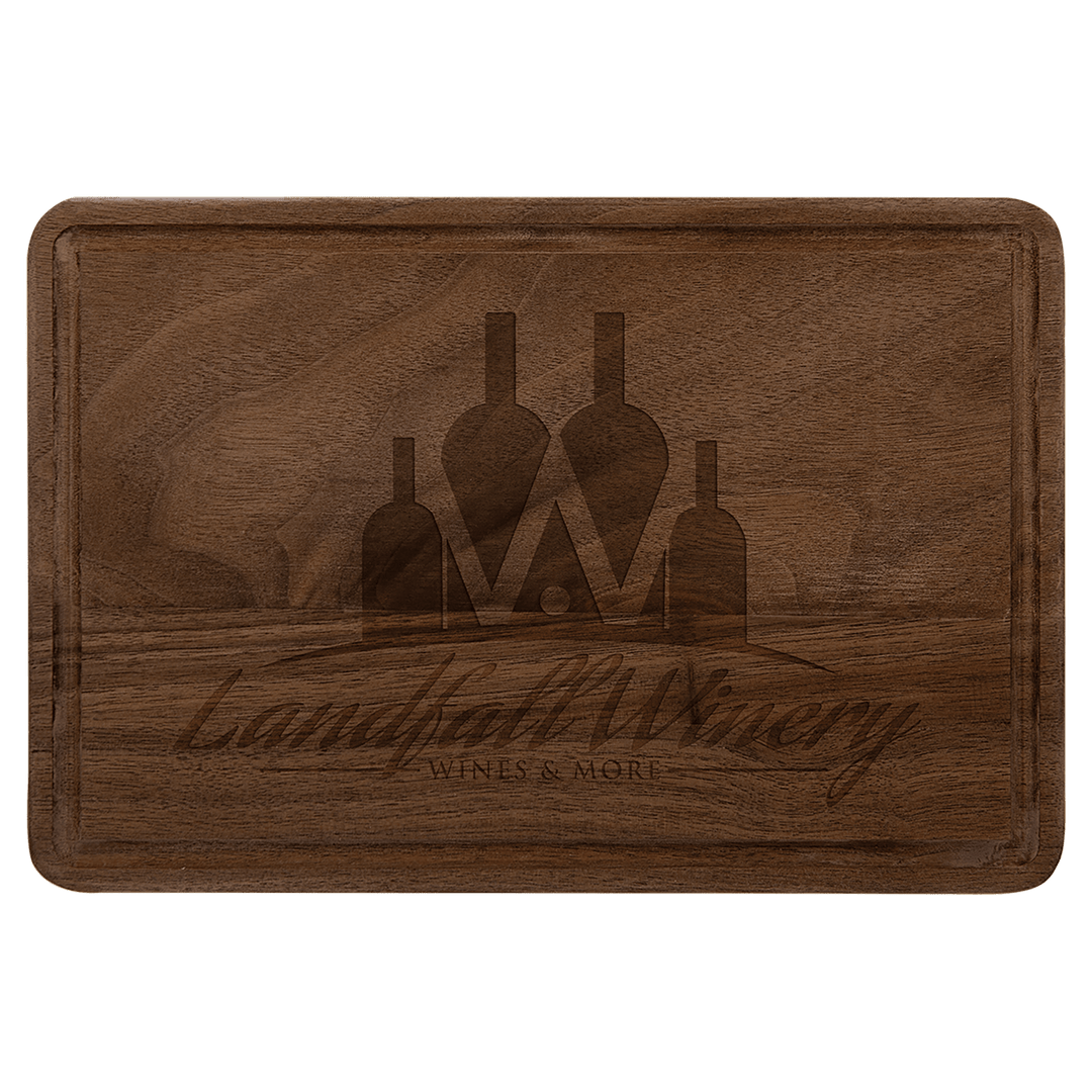 9" x 6" Walnut Cutting Board with Drip Ring