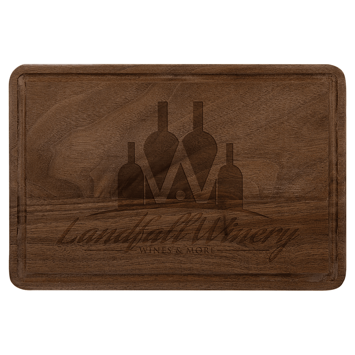 9" x 6" Walnut Cutting Board with Drip Ring