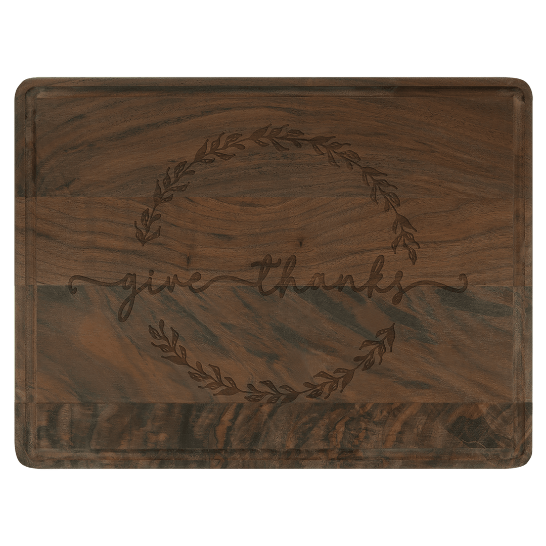 11 1/2" x 8 3/4" Walnut Cutting Board with Drip Ring