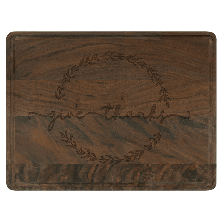 11 1/2" x 8 3/4" Walnut Cutting Board with Drip Ring