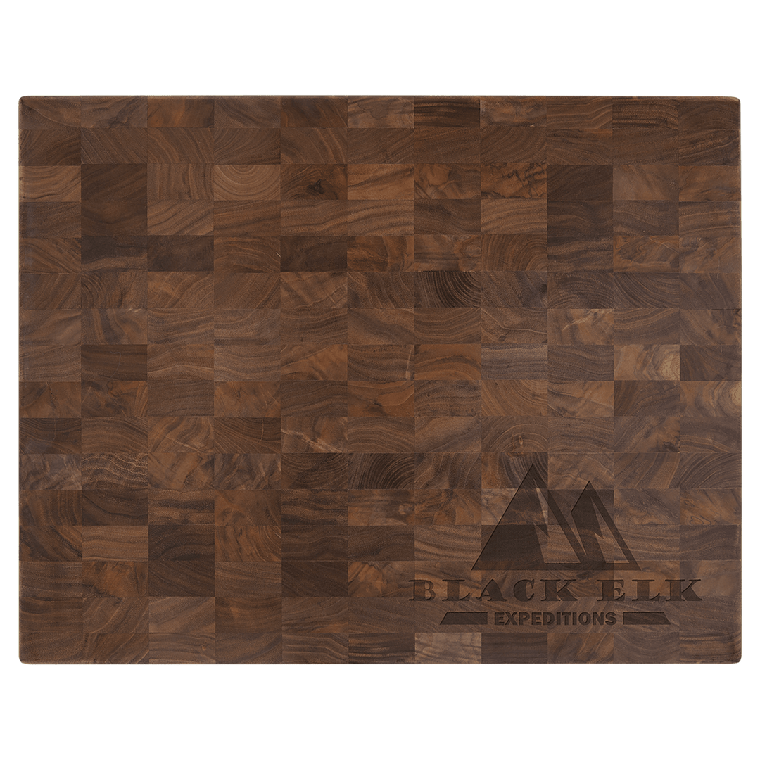 22" x 13" walnut butcher block cutting board