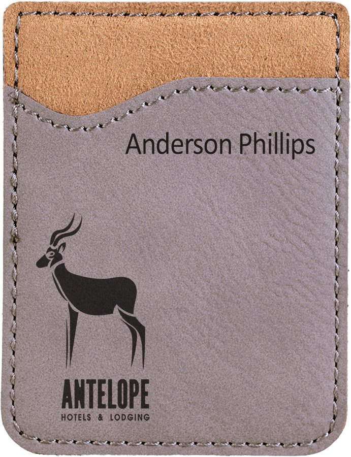 Leatherette phone wallet in Gray